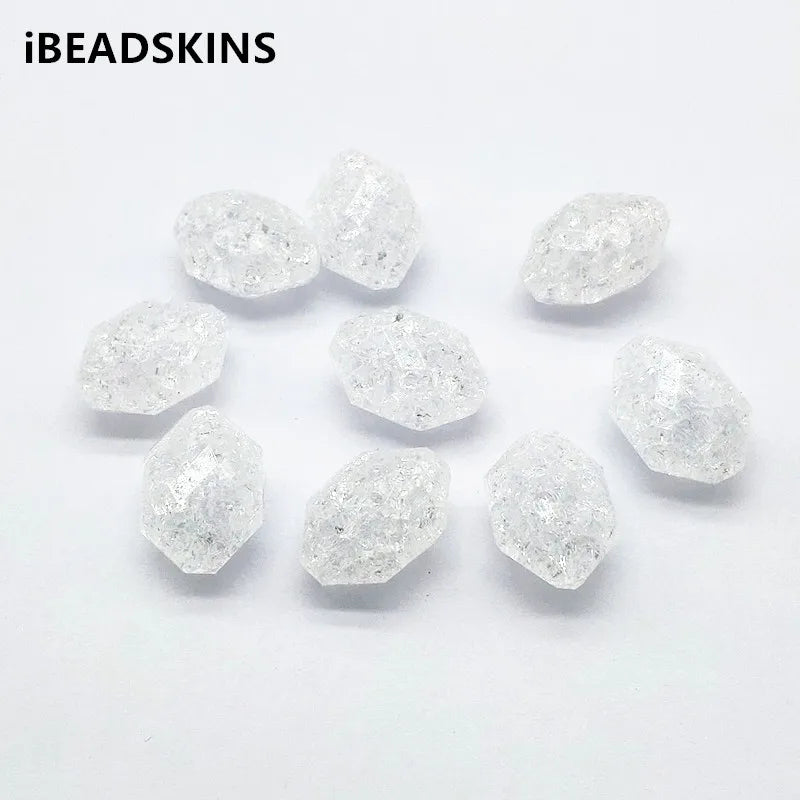 Clear Crack Faceted Irregular Beads for Earrings DIY - 170pcs