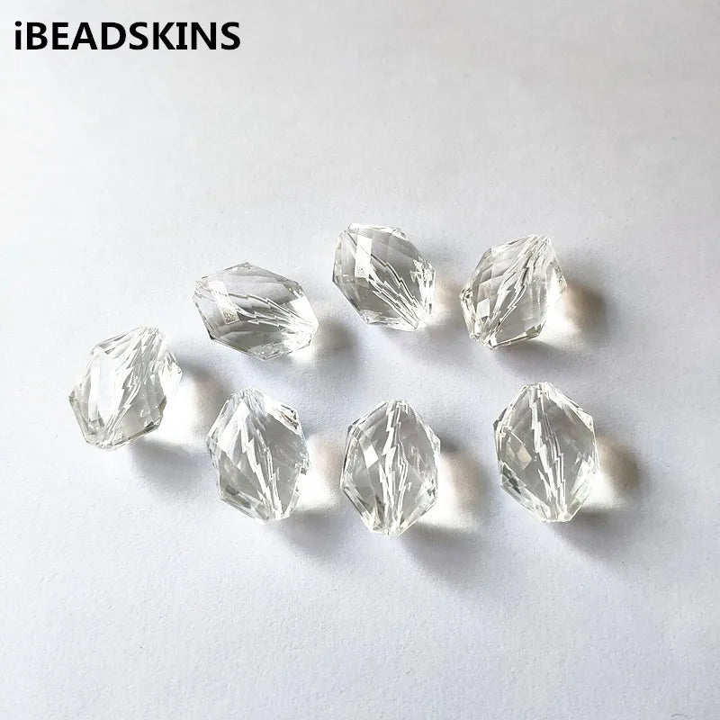 Clear Acrylic Faceted Beads for DIY Jewelry - 175pcs