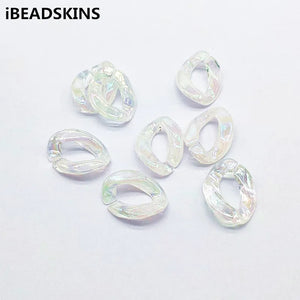 Clear Double Aurora Chain Beads 200pcs Earrings DIY Jewelry Findings