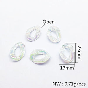 Clear Double Aurora Chain Beads 200pcs Earrings DIY Jewelry Findings