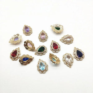 Crystal Drop Charm for Earrings DIY, 20pcs CZ/Crystal 23x17mm