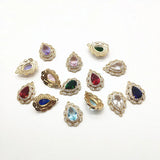 Crystal Drop Charm for Earrings DIY, 20pcs CZ/Crystal 23x17mm