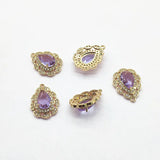 Crystal Drop Charm for Earrings DIY, 20pcs CZ/Crystal 23x17mm