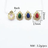 Crystal Drop Charm for Earrings DIY, 20pcs CZ/Crystal 23x17mm