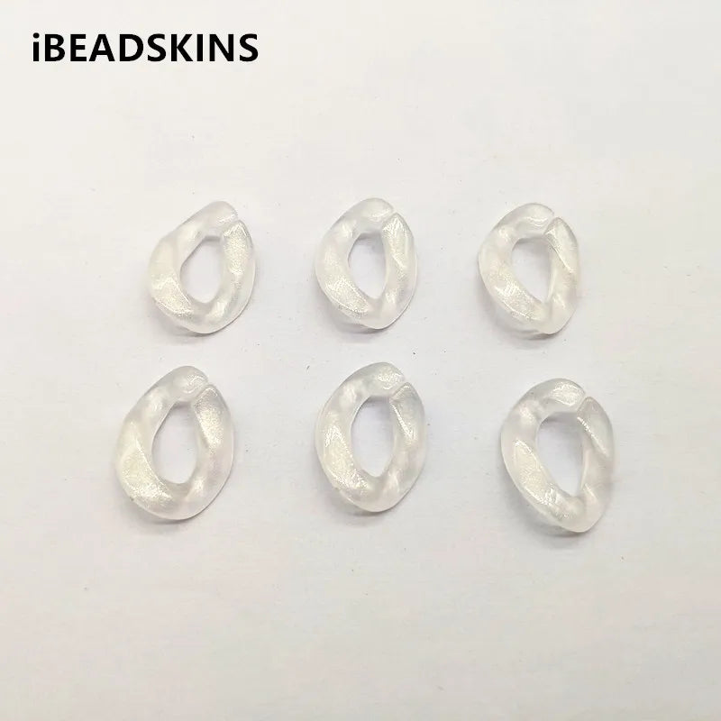 300pcs Clear Acrylic Chain-Shaped Beads for Jewelry DIY Making
