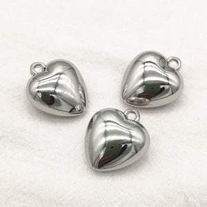 UV Heart Charm Beads 23x20mm 100pcs for DIY Necklace Earring Making
