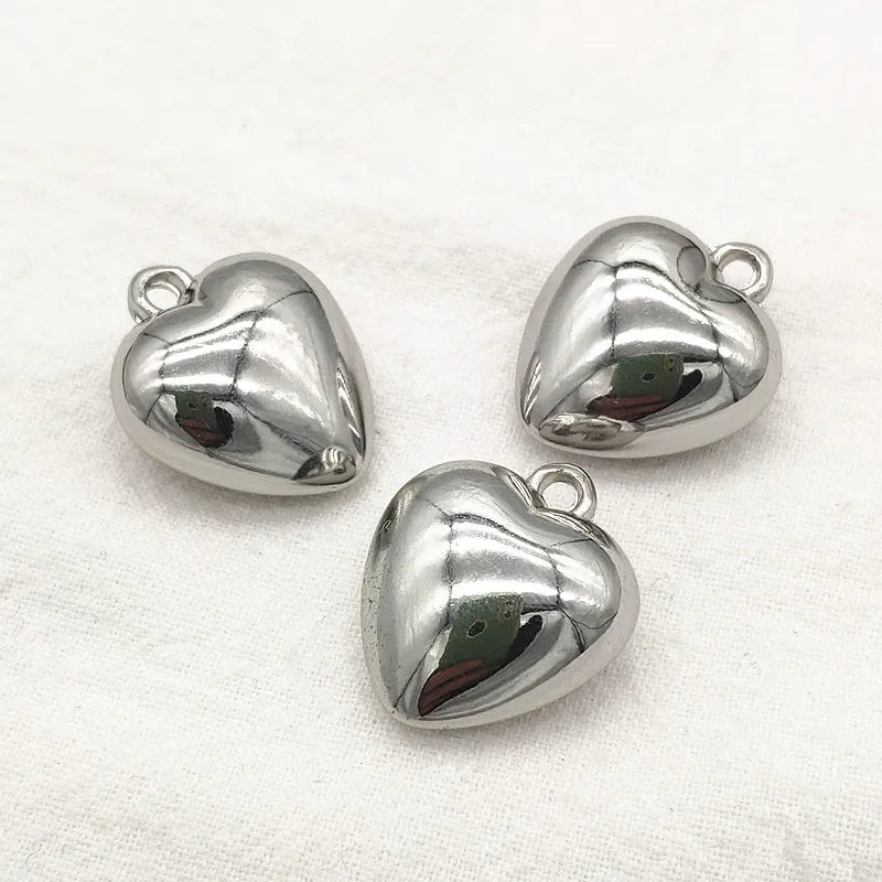 UV Heart Charm Beads 23x20mm 100pcs for DIY Necklace Earring Making