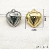 UV Heart Charm Beads 23x20mm 100pcs for DIY Necklace Earring Making