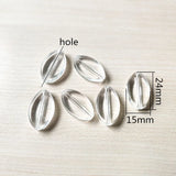 300pcs Clear Acrylic Oval Beads for Jewelry Making