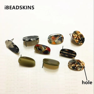 50pcs Acetic Acid Oval Earrings Accessories for DIY
