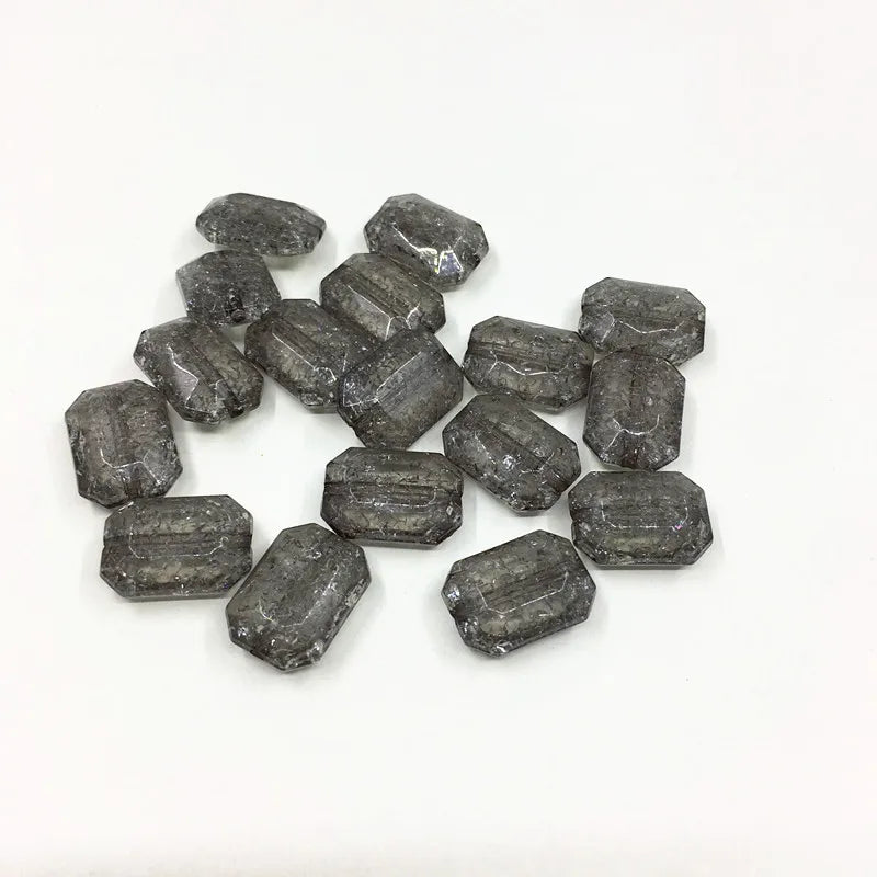 200pcs Clear Acrylic Rectangle Beads for DIY Jewelry Necklace Earring