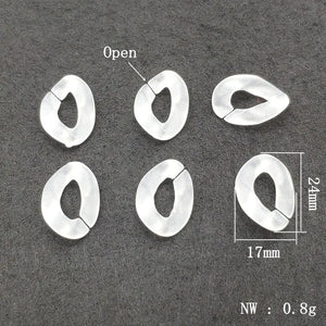 Clear Frosted Chain Beads for Necklace Earring DIY Parts 550pcs