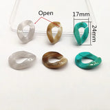 550pcst Acrylic marble oval-shape beads for earrings