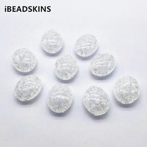 Acrylic Clear Crack Oval Beads 150pcs for Earrings DIY