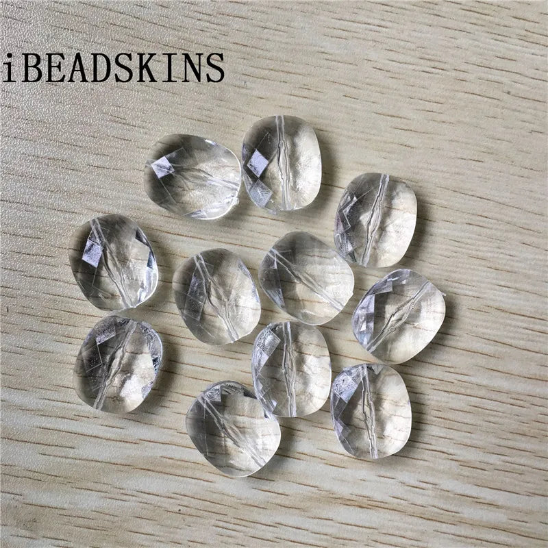 Acrylic Clear Faceted Oval Beads 185pcs Lot for Jewelry Making
