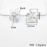 Clear Aurora Flower Beads 24x21mm 100pcs for Jewelry/Earrings DIY