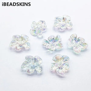 Clear Aurora Flower Beads 24x21mm 100pcs for Jewelry/Earrings DIY