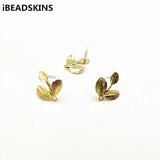 100pcs Zinc Alloy Leaf Earring Studs for DIY Jewelry