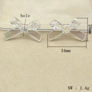 100pcs Clear Aurora/AB Effect Bows Jewelry Findings