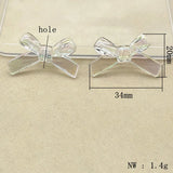 100pcs Clear Aurora/AB Effect Bows Jewelry Findings