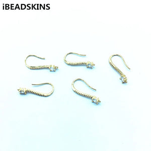 50pcs Copper/Cubic Zirconia Ear Hook for Earrings DIY