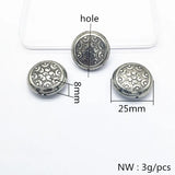 CCB Rhodium Round Shape Beads 25mm 100pcs
