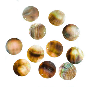 25mm Shell Coin-Shape Charms for Earring Studs, 50pcs