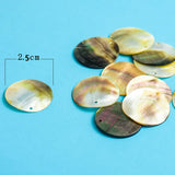 25mm Shell Coin-Shape Charms for Earring Studs, 50pcs