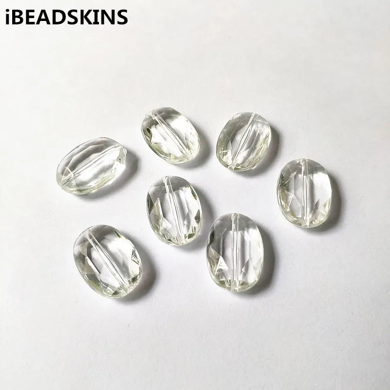 205pcs Clear Acrylic Oval Beads for Jewelry Making