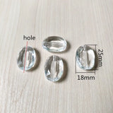 205pcs Clear Acrylic Oval Beads for Jewelry Making