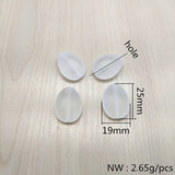 180pcs Clear Frosted Lentil Shape Beads for Jewelry Making