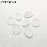 180pcs Clear Frosted Lentil Shape Beads for Jewelry Making