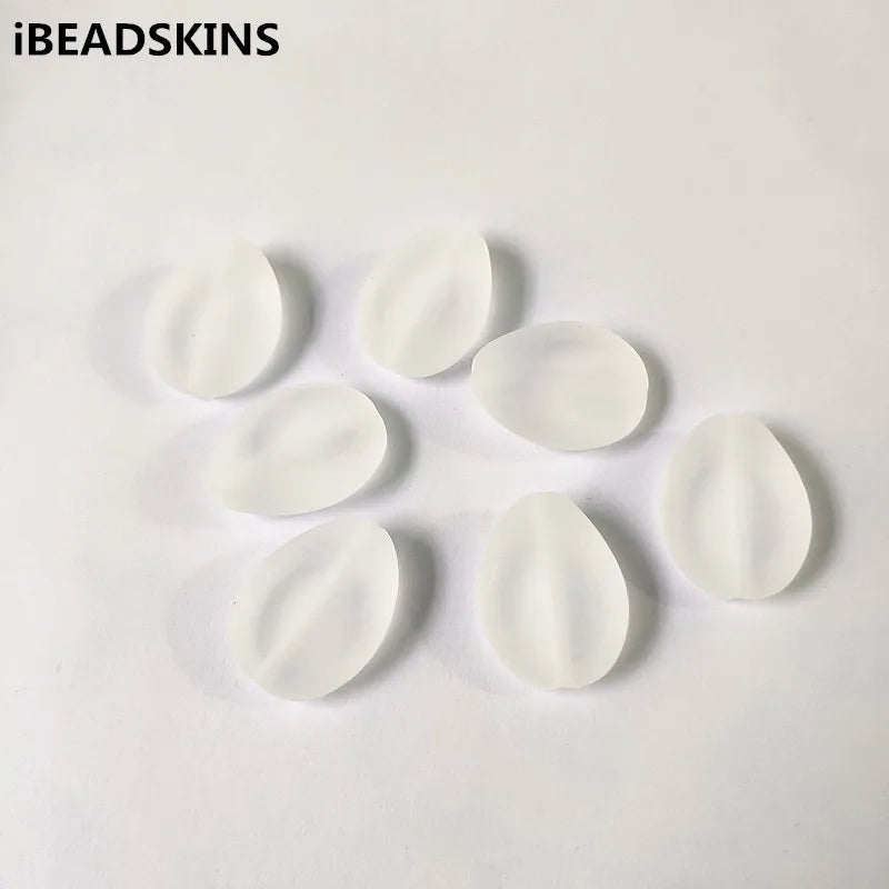 180pcs Clear Frosted Lentils Beads for Jewelry DIY