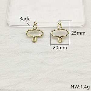25x20mm 100pcs Zinc Alloy Oval Charm for Earrings DIY