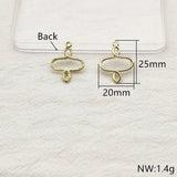 25x20mm 100pcs Zinc Alloy Oval Charm for Earrings DIY