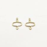 25x20mm 100pcs Zinc Alloy Oval Charm for Earrings DIY