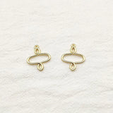 25x20mm 100pcs Zinc Alloy Oval Charm for Earrings DIY