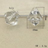 110pcs Clear Faceted Rhombus Beads for DIY Jewelry Making