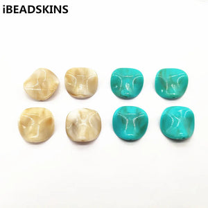 250pcs 25x24mm Solid Acrylic Twisted Coin Beads for Earrings DIY