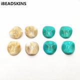 250pcs 25x24mm Solid Acrylic Twisted Coin Beads for Earrings DIY