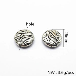 CCB Rhodium Coin Shape Beads 100pcs for Earrings Hand Jewelry Findings DIY