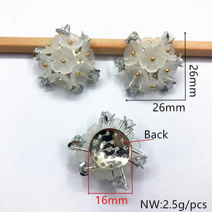 26mm 20pcs Clear Hand Weave Flower for DIY Earrings, Hairpins, Jewelry Parts
