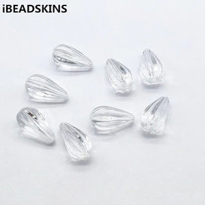 Clear Acrylic Stripe Drop Shape Beads 190pcs for Earrings Hand Jewelry