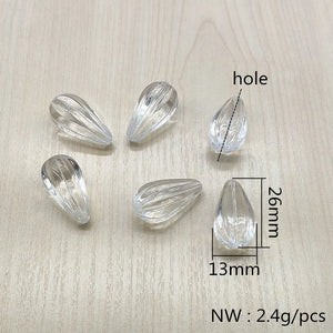 Clear Acrylic Stripe Drop Shape Beads 190pcs for Earrings Hand Jewelry