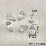 Clear Acrylic Stripe Drop Shape Beads 190pcs for Earrings Hand Jewelry