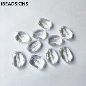 190pcs Clear Acrylic Faceted Polygon Beads Necklace Earrings Jewelry DIY