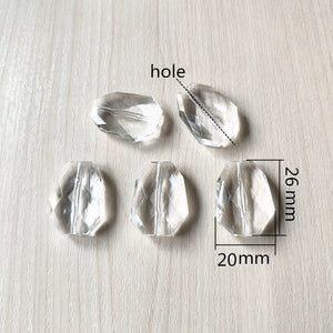 190pcs Clear Acrylic Faceted Polygon Beads Necklace Earrings Jewelry DIY