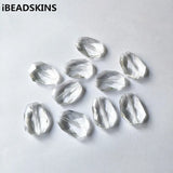 190pcs Clear Acrylic Faceted Polygon Beads Necklace Earrings Jewelry DIY