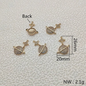 20pcs Cubic Zirconia Star/earth Charm for Earrings DIY parts
