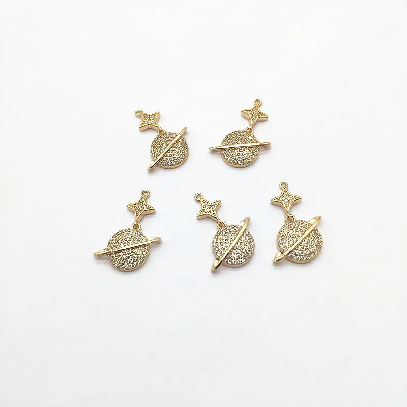 20pcs Cubic Zirconia Star/earth Charm for Earrings DIY parts